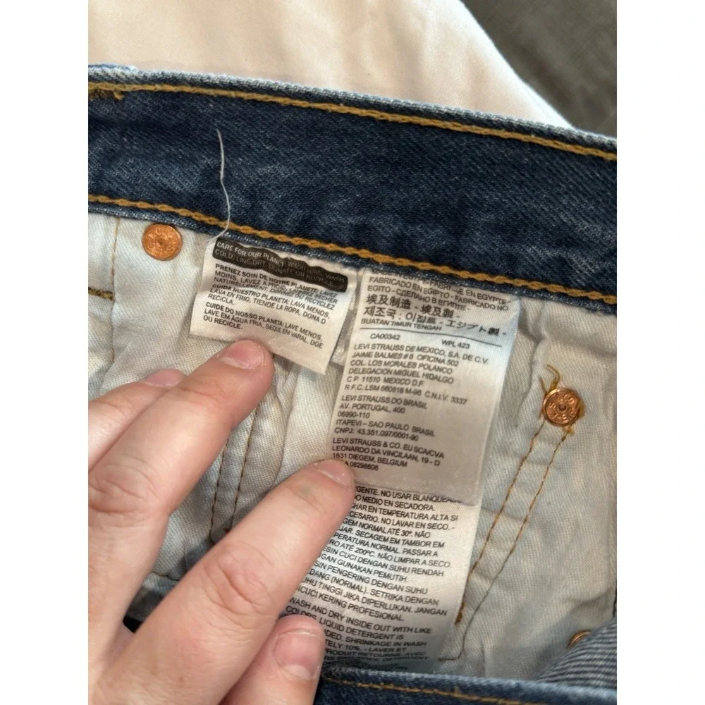 Vintage 90's Made USA Classic Levis 501 Button Fly Blue Jeans 34 X 29 Pants Y2K